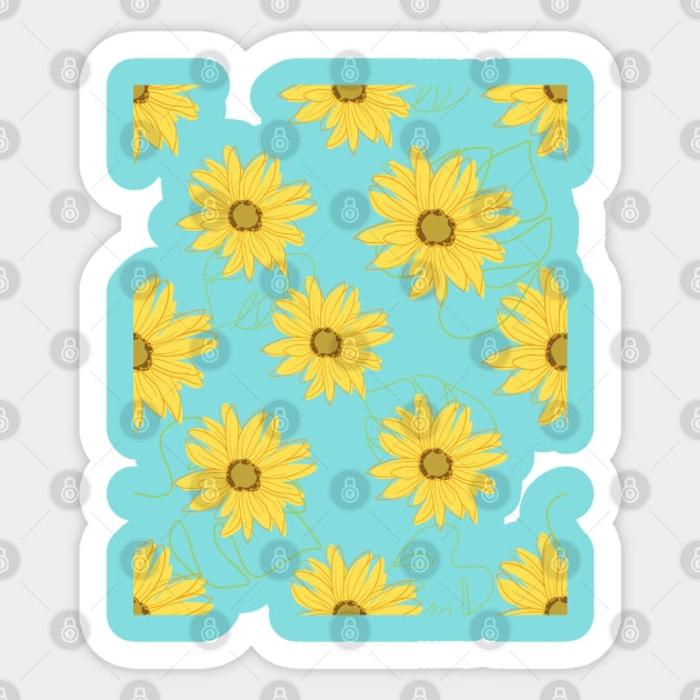 Hand Drawn Daisy Pattern Sticker by EACreaTeeve